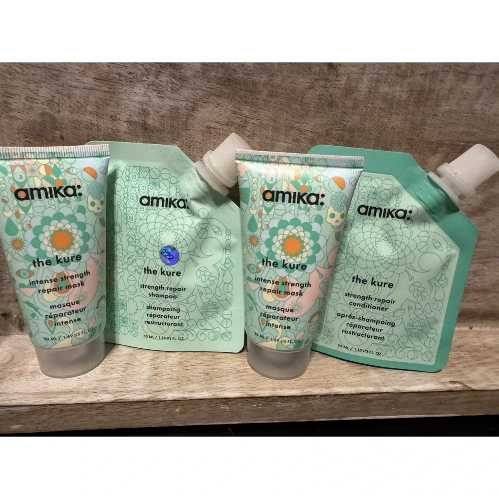 Amika The Kure Intense‎ strength Hair Mask Shampoo Conditioner Set